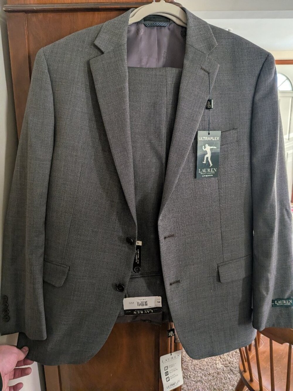 Ralph Lauren Mens UltraFlex Lattimore/Classic Fit Suit Jacket/Pants